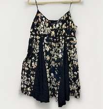 Simply Vera Wang XL Midi Dress Navy Floral Empire Waist Ruffled Whimsigoth Fairy