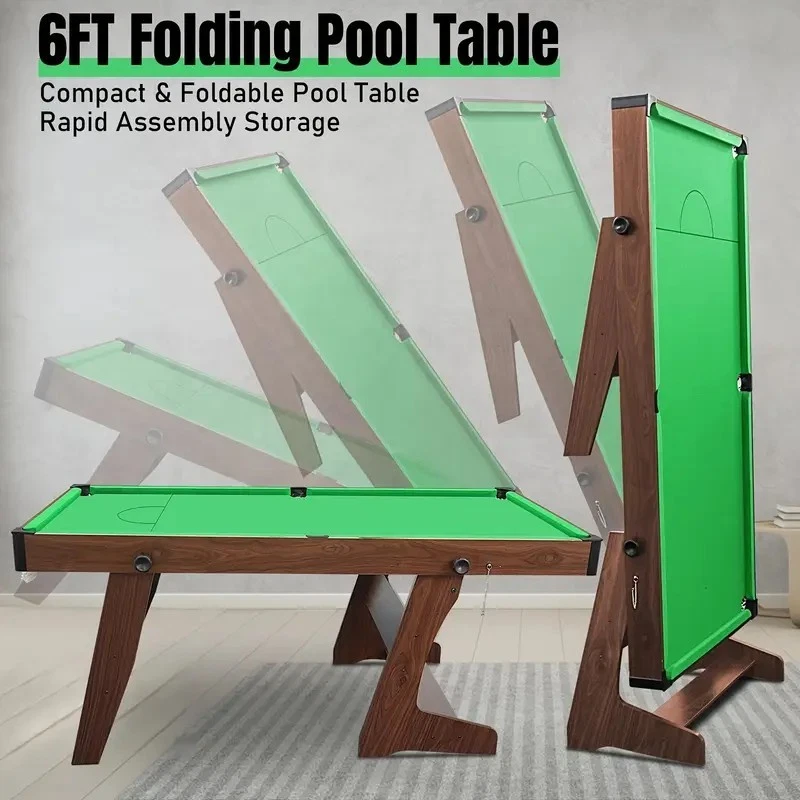 6ft Foldable Snooker / Pool /Billiards Table with Balls and Cues, free shipping! - Image 4 of 4