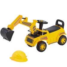 Uimoso Ride-On Excavator Push Car with Helmet for Toddlers, 55 lbs Capacity