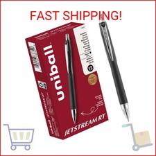 uni-ball Jetstream RT Retractable Ballpoint Pens Medium Point, 1mm, Black, 12 Pa