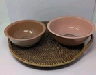 Pyrex "AUTUMN RAINBOW" Color Clear Bottom Nesting Mixing Bowls 1.5, 2.5 Quart