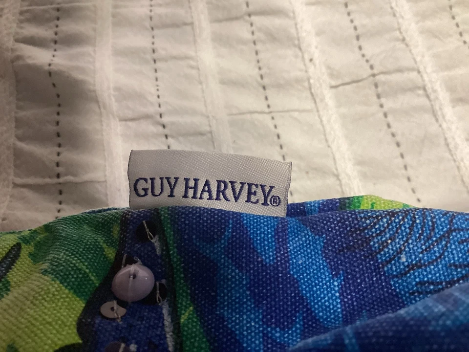 GUY HARVEY Bolso/Cartera Delfín Crucero Playa Vacaciones Ropa Azul/Verde Foto 2 de 4