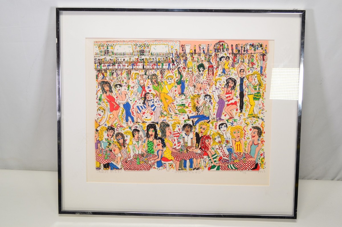 【美品】JAMES RIZZI 3Dアート James Rizzi Nightclub 84/99 1983 3 Dimensional Art Graphic