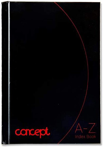 A6 A-Z Tabbed Address Index Book Hardback Concept Paper Black Notebook Organiser - Picture 4 of 8