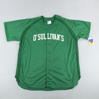 O'Sullivans Jersey Mens 2XL Green White Mesh St Patricks Day Irish Baseball NEW