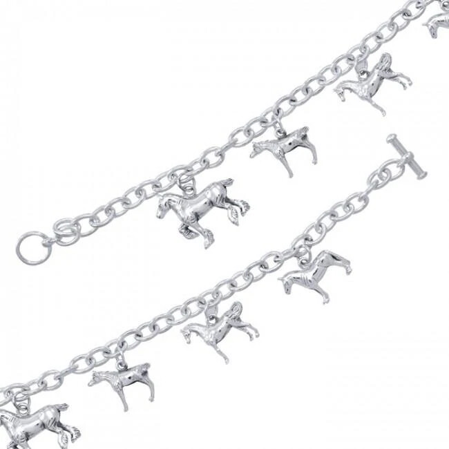 Horse Variety .925 Sterling Silver Bracelet by Peter Stone Fine Jewelry