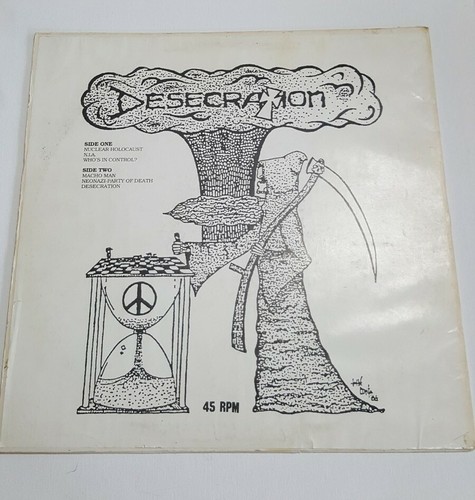 Desecration Who's in Control? 12" 45 rpm LP Record Self Pub RARE 1986 Rock VG+ - Picture 2 of 4