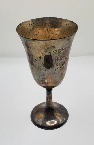 Lunt Sterling Silver Water Goblet 808 Monogramed (S-1)