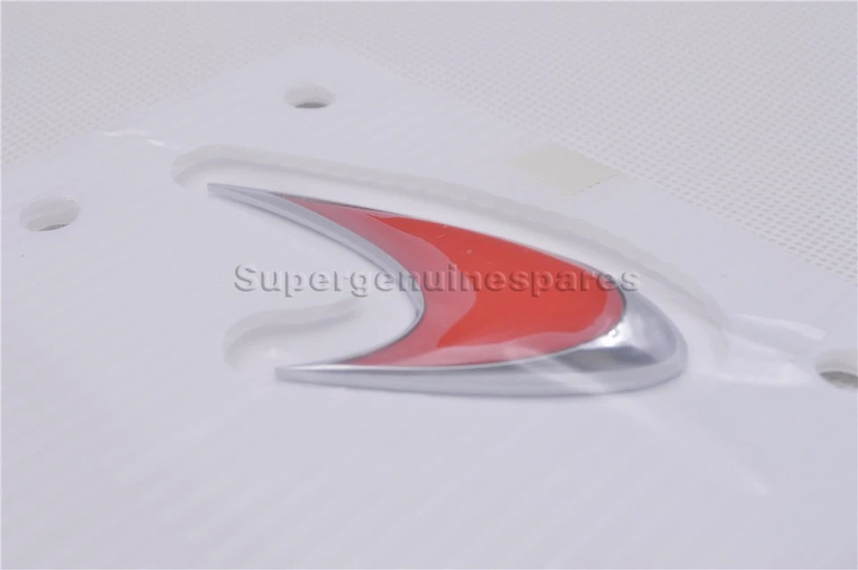 Insignia emblema roja capó delantero genuino Mclaren MP4-12C #1211A6987CP totalmente nueva (1 pieza) Foto 3 de 4