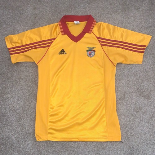 Vintage SL Benfica 1998/99 Adidas Auswärts Fußball Trikot gelb 9 Herren Large