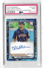 2024 Bowman Chrome Blue Lunar Refractor /150 Brice Matthews PSA 9 Auto