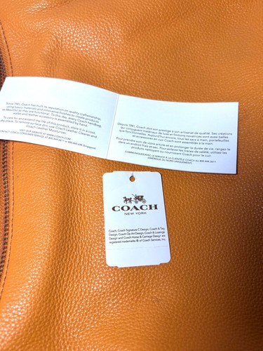 ๐ COACH Charlie Hobo Orange Pebbled Leather Gold Hardware - Picture 10 of 12