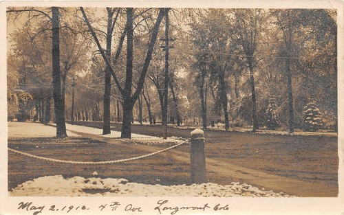 H55/ Longmont Colorado RPPC Postcard 1910 4th Avenue Homes Snow Cover 56