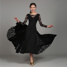 Latin Ballroom Dance Dress Modern Salsa Waltz Standard Long Dress C034 6 Colors