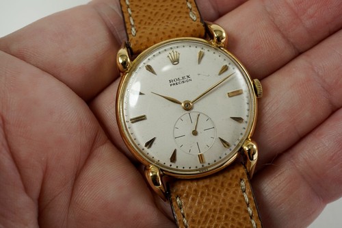 ROLEX 4332 PRECISION 18K GELBGOLD GRASSHOPPER ANSTÖSSE & ORIGINAL ZIFFERBLATT 1947 - Bild 5 von 23