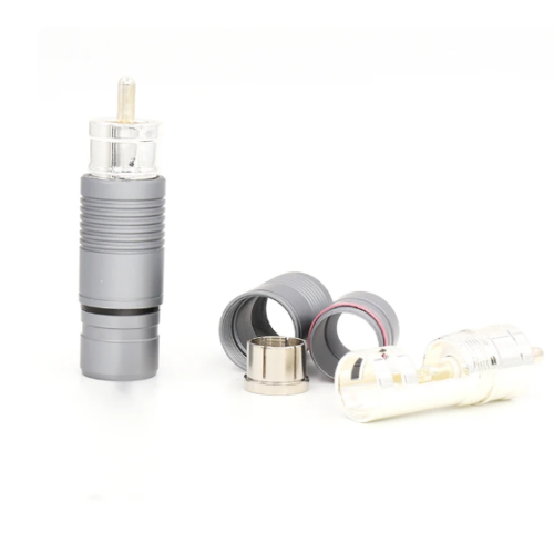 Connettori RCA audiofili spina placcata argento per cavo segnale HiFi interconnessione - Foto 9 di 11