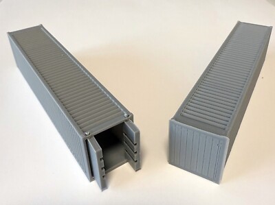  Set of 2 40/48ft HO Scale Shipping Containers -  Model Railroad Accessory -