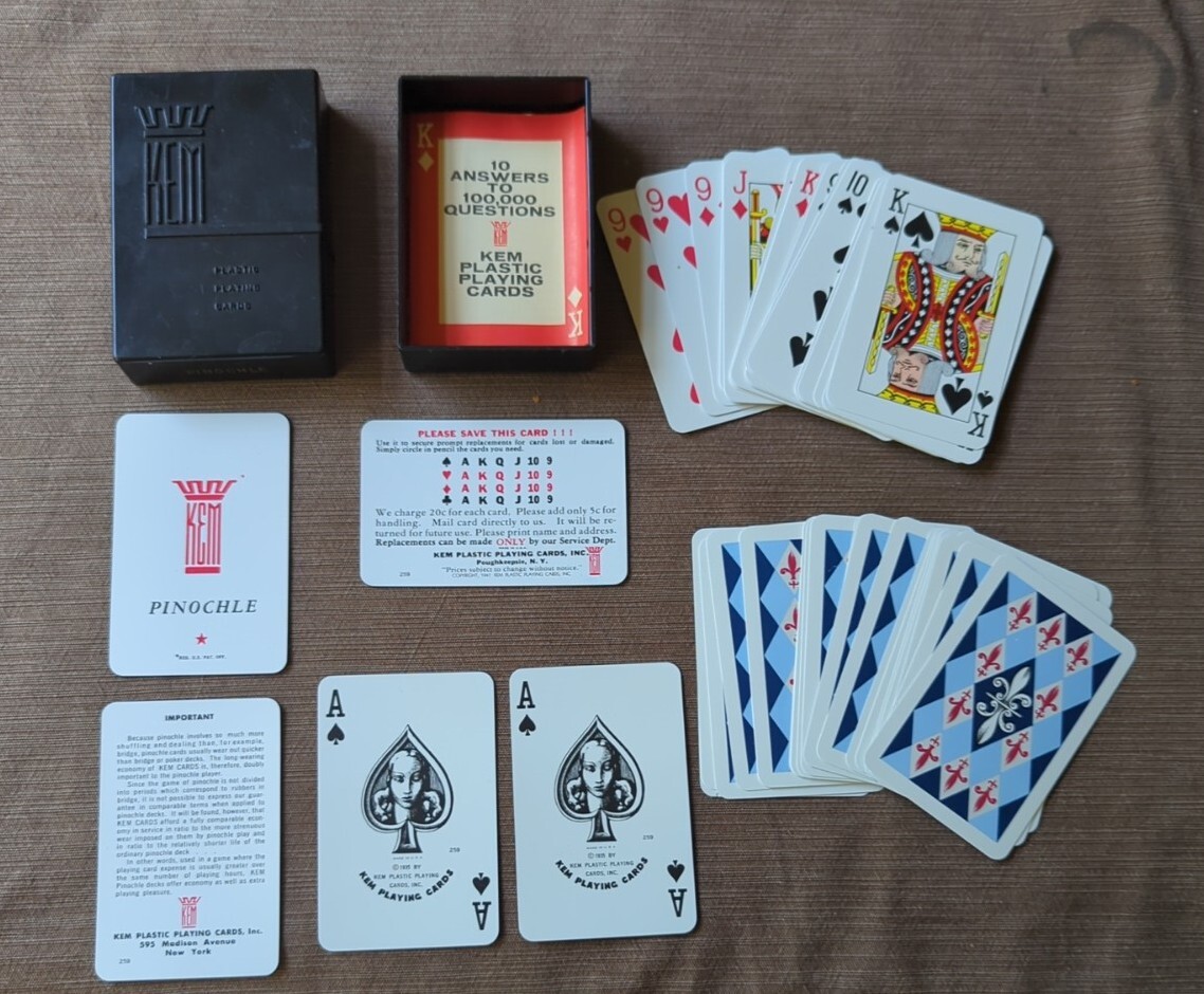 Double Deck Kem Pinochle Cards KEM Plastic Playing Cards Pinochle
