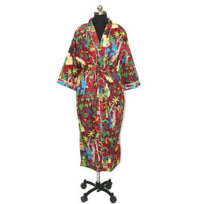 Kimono Robe Women Wear Bathrobe Vintage Summer Dress Japanese Kimono 100% Cotton