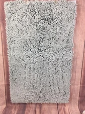 ITSOFT Non Slip Shaggy Chenille Soft Microfibers Bath Mat for Bathroom Spa Blue