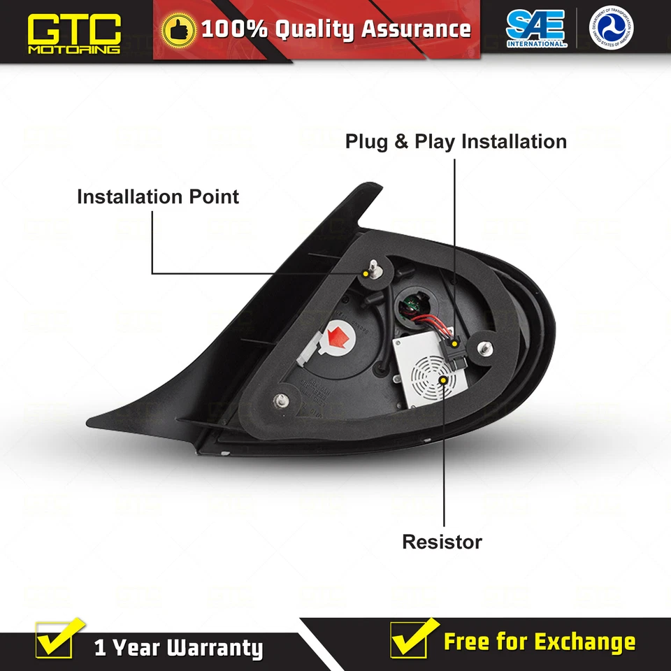 For 2000-2002 Dodge Neon Plymouth Neon LED Tail Lights Lamps Chrome Clear Lens - Image 3 of 4