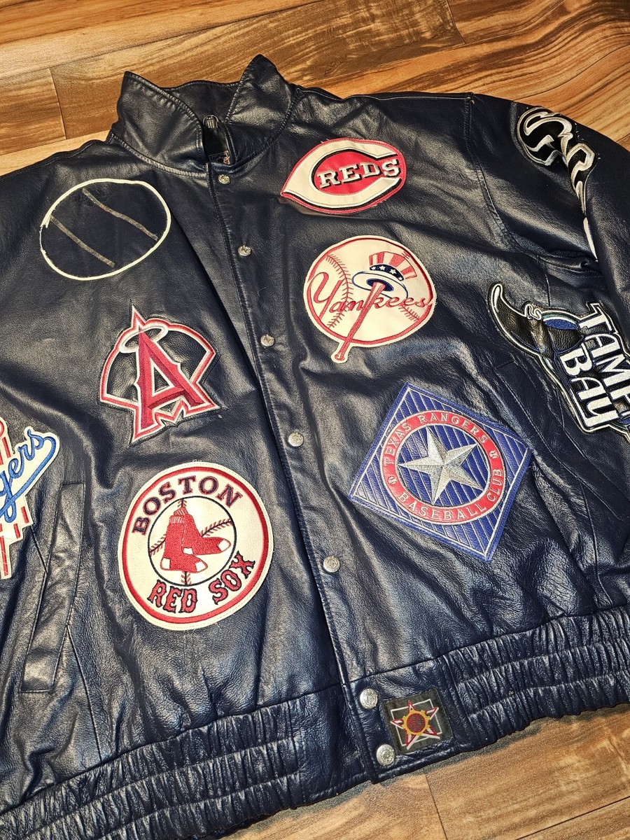 Vintage Rare JH Design Leather MLB Baseball Sports Patch Navy