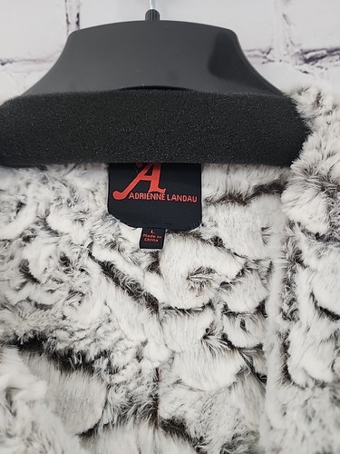 Adrienne Landau Women's Reversible Faux Fur Button Trench Coat Size L - Picture 6 of 11