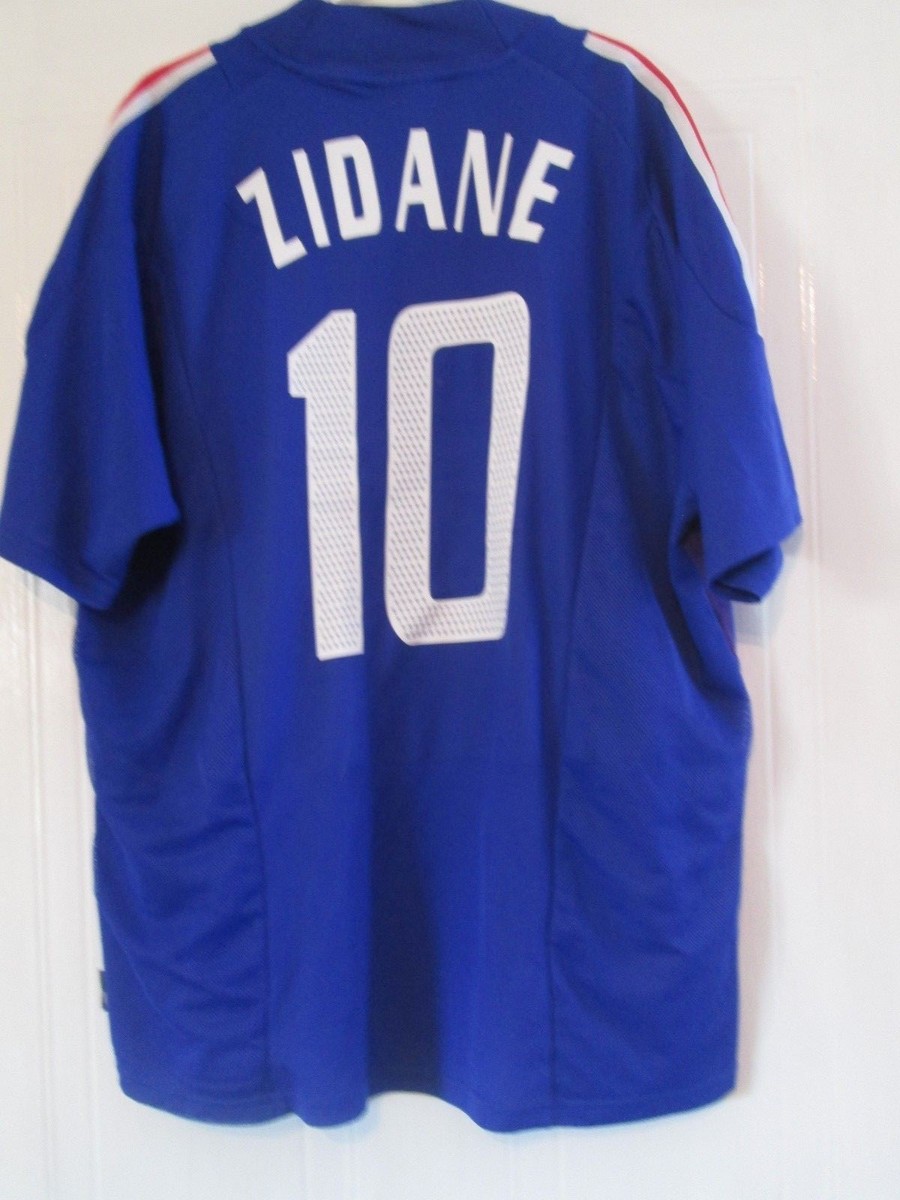 France Zidane 10 2002-2004 Home Football Shirt Size xl /43945