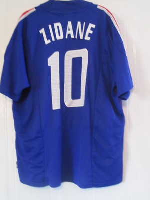 France Zidane 10 2002-2004 Home Football Shirt Size xl /43945