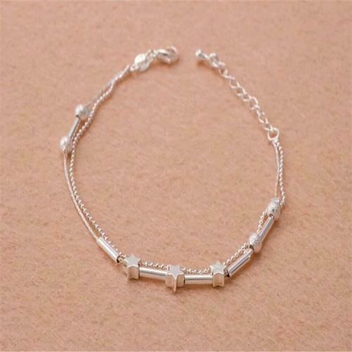 Braccialetto Catena Argento Sterling Stella Donna Ragazza Piedi Nudi Spiaggia Caviglie Regalo - Foto 2 di 8
