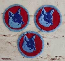 BSA Boy Scouts, Blue/Red Wolf Patrol Patch, Pre-Owned, (single patch)