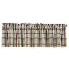 GLENWOOD Unlined Window Valance Dark red tan gray ivory by Park Designs