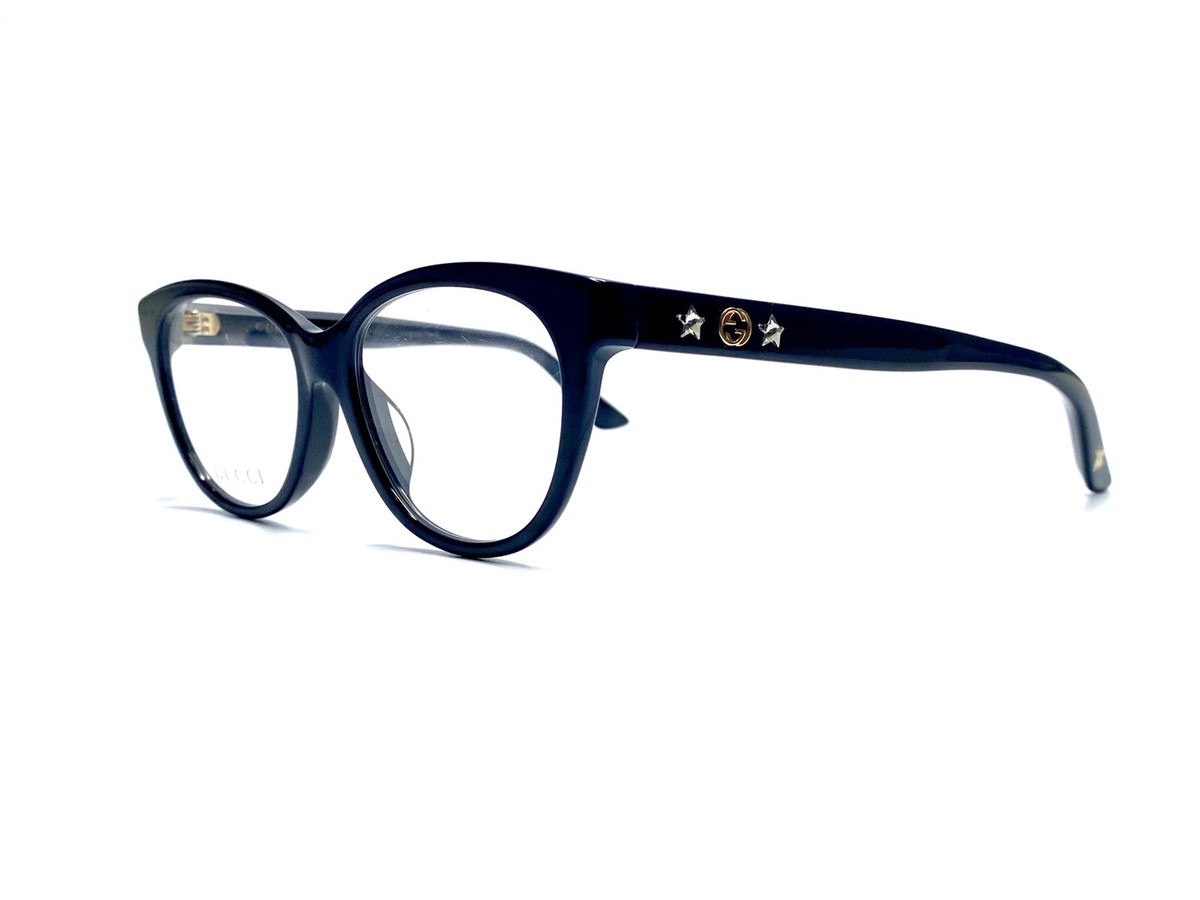New Gucci Black Cat Eye Glasses Stars Bumble Bee Italy GG 0211OA