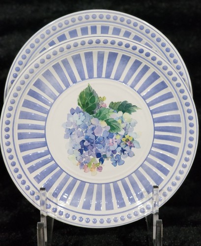 6 Shabby Chic Floral Hydrangea Blue White Melamine Plates & Bowls Spring Summer - Picture 3 of 20
