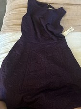 Eliza j Purple Quilted Sleeveless Dress Size 14