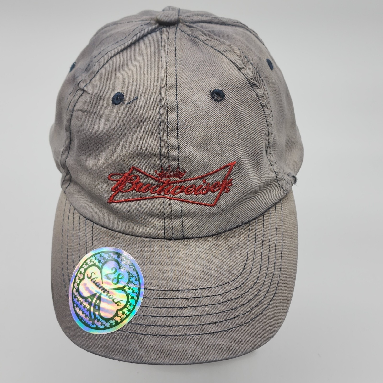 Budweiser Baseball Cap Hat Severe Distressed Adju… - image 9