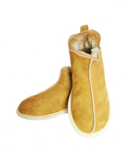 Natural Cálido Cómodo Cuero Caramelo Lana Piel de Oveja Pantuflas Botas Perfecto - Bild 2 von 7