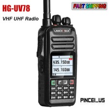 HG-UV78 VHF UHF Radio 10W 3KM Walkie Talkie w/ PTT Bluetooth Ring Fits Riders