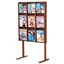 FixtureDisplays Divulge 9 Magazine/18 Brochure Floor Display w/Brochure Inserts