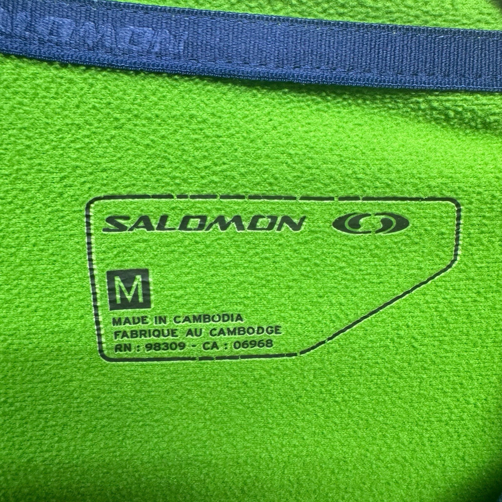 Salomon Giacca Zip Verde Uomo Media Foderata in Pile Trail Running Escursionismo Strato