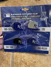 Kansas City royals  MLB On-Field Cap Timeline Enamel Lapel Pin Set
