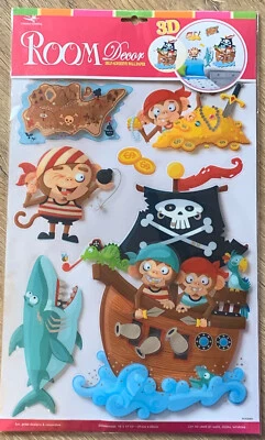 Stickers 3D Singe Pirate chambre repositionnable - Photo 1/4
