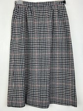 Vtg Pendleton Skirt Womens 4 100 Virgin Wool Houndstooth Navy White Pockets Y2K