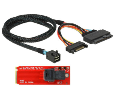 PCI-E X4 NVME converter with SFF-8643 adapter cable M.2 to U.2 SFF-8639 adapter 