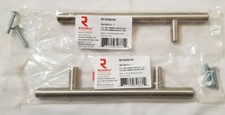 2 Richelieu BP30596195 Contemporary Cabinet Drawer Steel Bar Pull Nickel 96MM