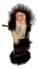 13? Folk Art Santa Patchwork Primitive Christmas Holiday Figurine Rustic Fur Tri