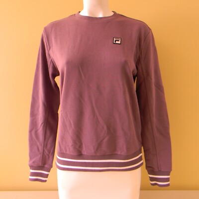 Fila Ladies' French Terry Crewneck Sweatshirt Size S Black/Plum/White