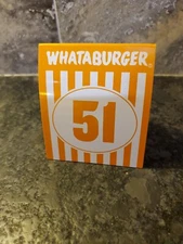 WHATABURGER TABLE TENT No. 51 Place CARD TEXAS HAMBURGER RESTAURANT #51