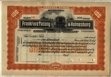 Frankford Tacony & Holmesburg Street Railway Stock Certificate Pennsylvania