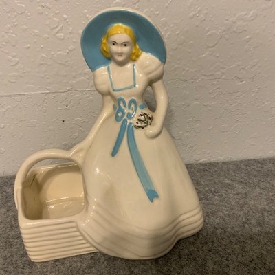 HULL Southern Belle Lady Girl with Basket Planter USA 954